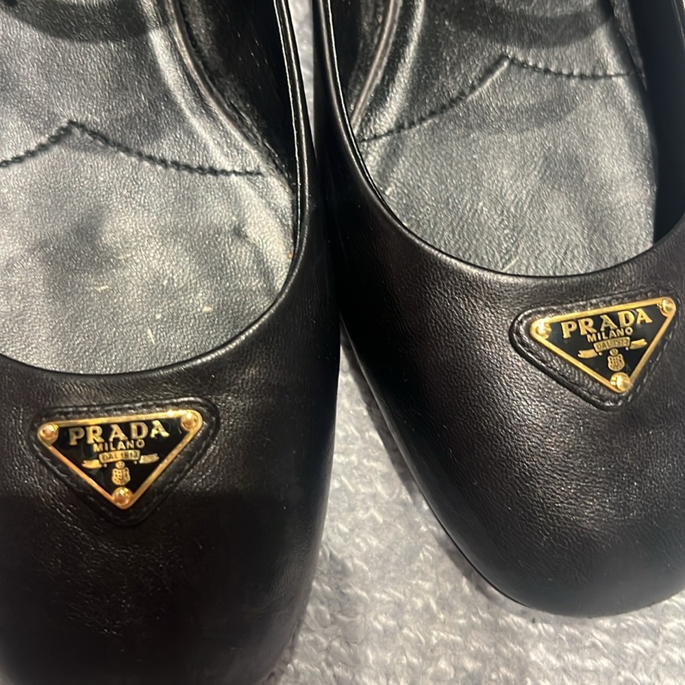 Prada Black Women's Mary Jane block heel size 39.5 - Picture 6 of 6